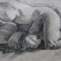 Rest - 20″ x 60″ charcoal/conte on paper - $275 (framed)