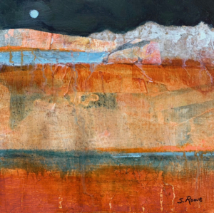 What Lies Beneath" - Acrylic and Collage on Board - 12" x 12" - $325